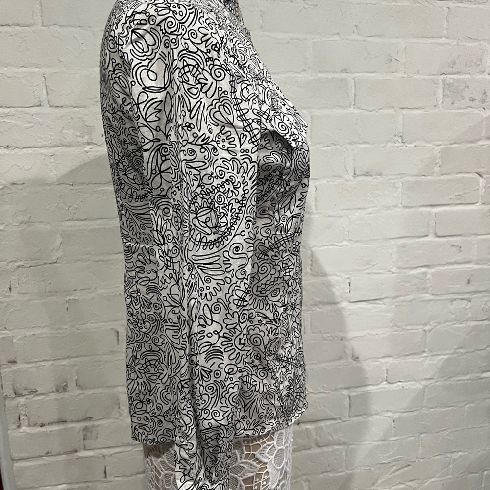 Tory Burch Doodle Print Blouse - Picture 4 of 14